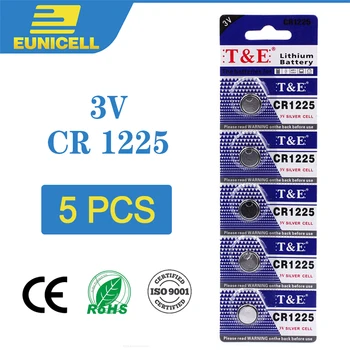 

5pcs Lithium Cell Coin Battery 3V CR1225 CR 1225 Button Batteries LM1225 BR1225 KCR1225 For Watch Toy Remote Control Car Key