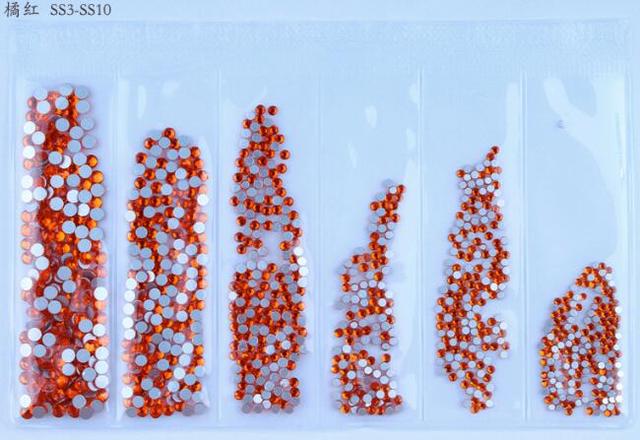Colors Nail Rhinestones 1 Pack 1 Bag about 1440 PCS Mixed Size Round Flat-back AB Crystal/Rhinestone