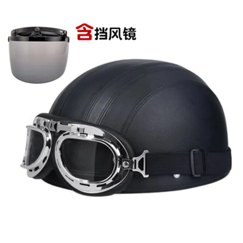 Capacete, Мото шлем мото rcycle шлем половина шлем Электрический мото rcycle анти-УФ милый кожаный шлем мото крест - Цвет: Design 8