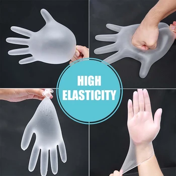 

Transparent Gloves One-off BBQ Cooking Vinly Gloves For Household Bathroom 20pcs PVC Gloves for Cooking Disposable Gloves