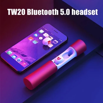 

TW20 Wireless Earphone With Charging Station Bluetooth 5.0 Stereo Earphone Bass In-Ear Headset Sports Earphones