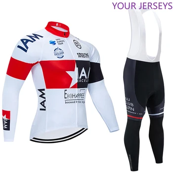 

Winter 2020 TEAM White I AM Cycling JERSEY Bike Pants set mens Ropa Ciclismo Thermal Fleece bicycling Maillot Culotte Clothing