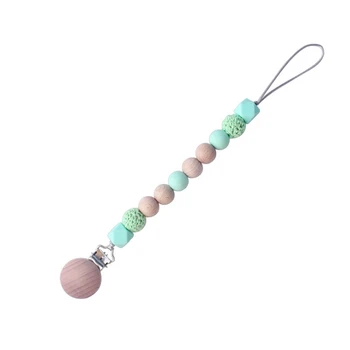 

Newborn Beaded Infants Nipple Clip Silicone Pacifier Chain Toy Anti-out Chains Baby Teether Accessories