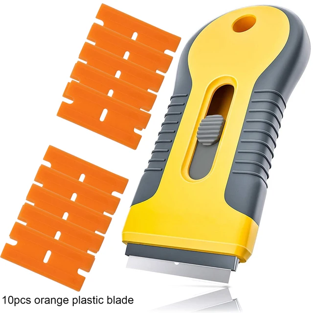 10/20pcs Razor Blade Tint Wrap Glue Squeegee Remover Cleaner  Ceramic Glass Car Window Viny Film Sticker Cleaning Razor Scraper Picture shows
