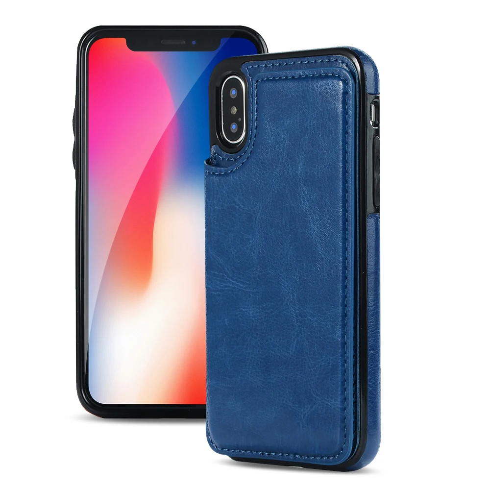 Двухкнопочный Флип-кошелек для iPhone XR XS MAX 8 Plus 7Plus 8 7 6Plus 6S 6 5s 5 Кронштейн чехол из ТПУ