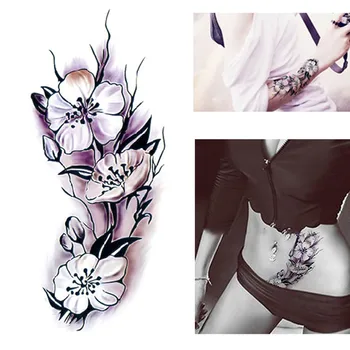 

Flower Temporary Tattoos Stickers Lotus Cherry Blossoms Flash Tattoo Sticker Adornment Decoration Tattoo Beauty MakeupTools