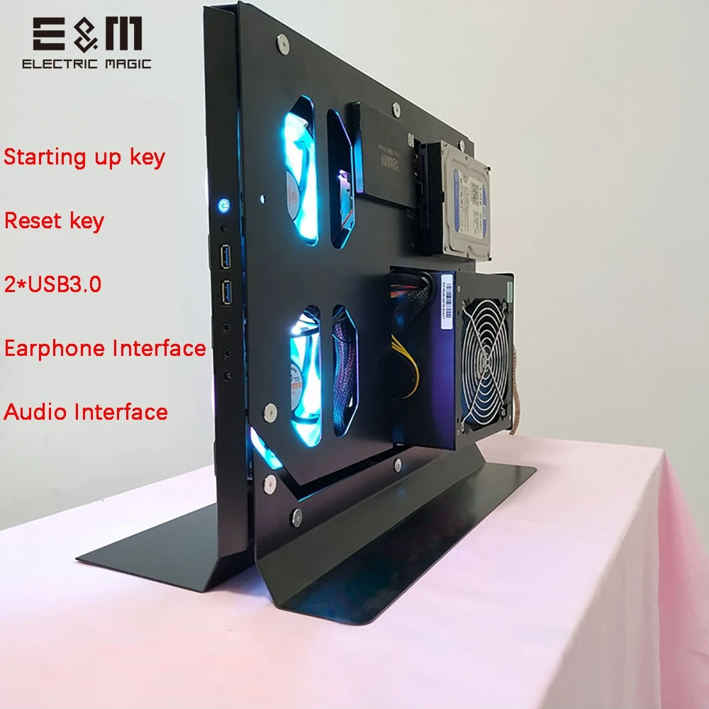 MATX ATX PC открытая рамка тестовая скамья Chassic воздушный чехол сплав кронштейн игры гик для HDD SSD видеокарта вентилятор водяного охлаждения