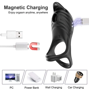 Vibrating Penis Ring Couple Vibrator Clit Sucker Stimulator 5 Modes G-spot Massage Cock Ring Sex Toy for Man with Remote Control 4