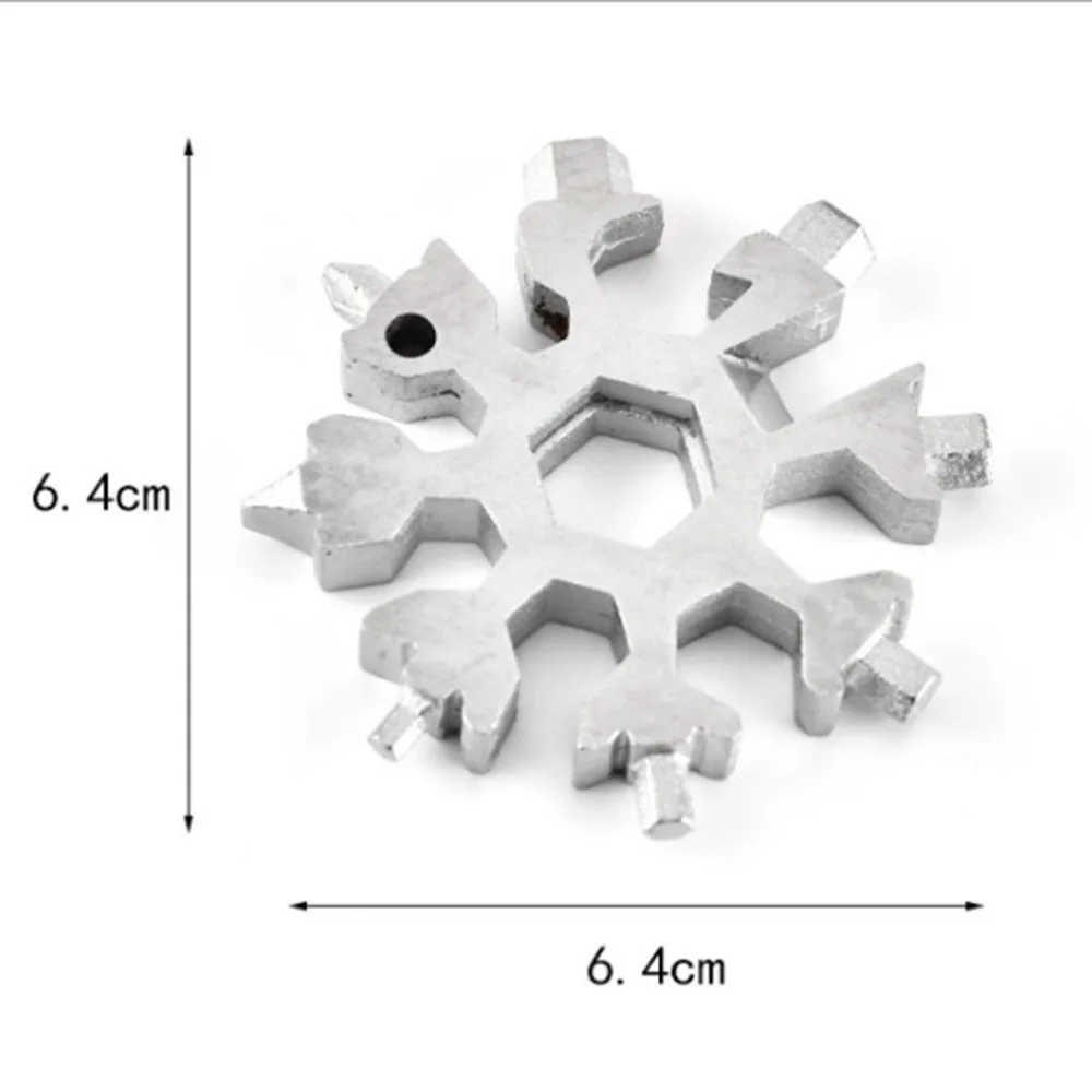 18-в-1 набор на открытом воздухе Портативный Снежинка Форма отвертка в виде восьмиугольника с ключ, дюймовый стандарт Многофункциональный набор инструментов для ремонта велосипеда доступны цепочка для ключей