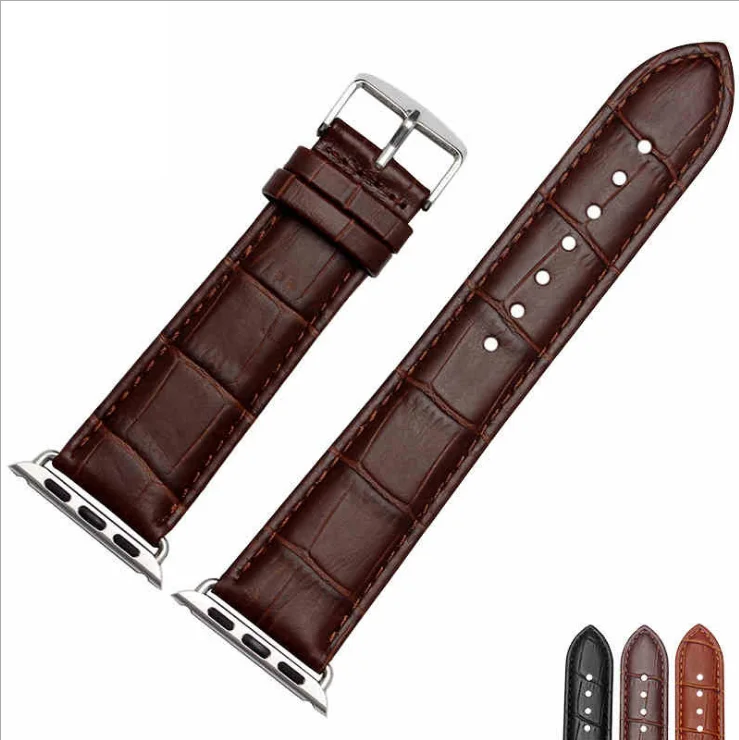 

Chengxi High Grade Crocodile Pattern Wristband Durable Replacement for Apple Watch Leather Band Series4/3/2/1 38/40mm/42mm/44mm