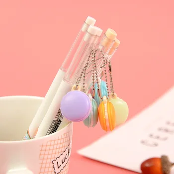 

36pcs/set Korean Creative Dessert Macarone Pendant Neutral Pen Girls Dessert Pendant Black Water Pen Wedding Gift Pen