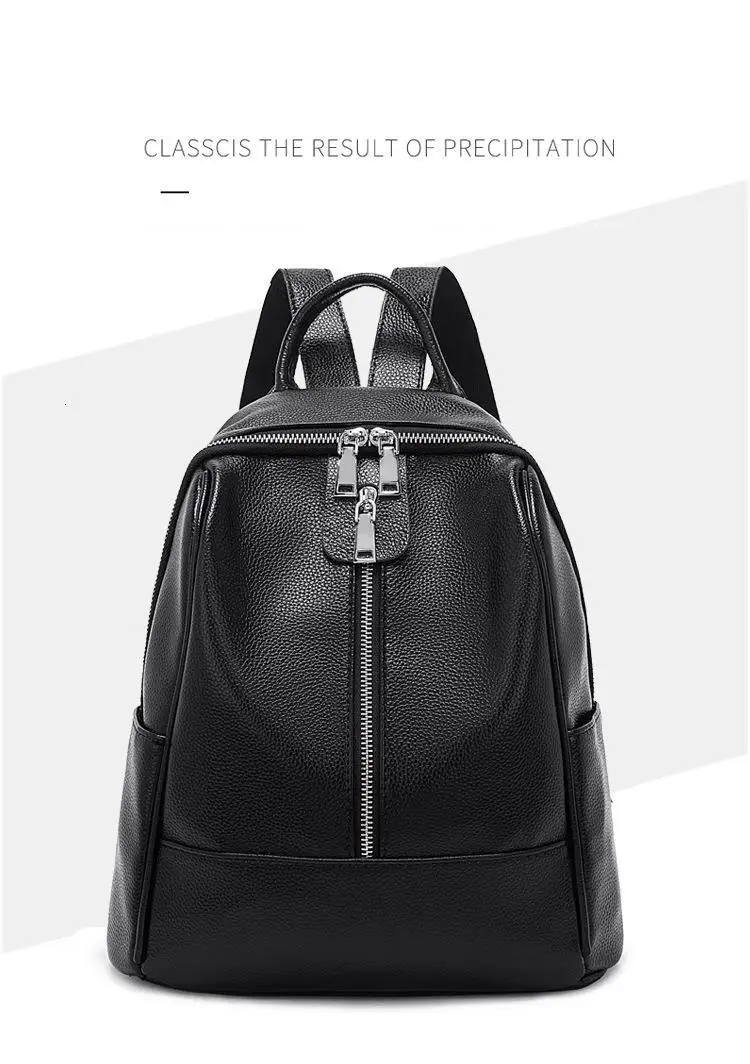 Модная женская сумка-рюкзак, маленький женский рюкзак из натуральной кожи, Противоугонный рюкзак, водонепроницаемые черные рюкзаки, сумка для колледжа, Mochila Mujer