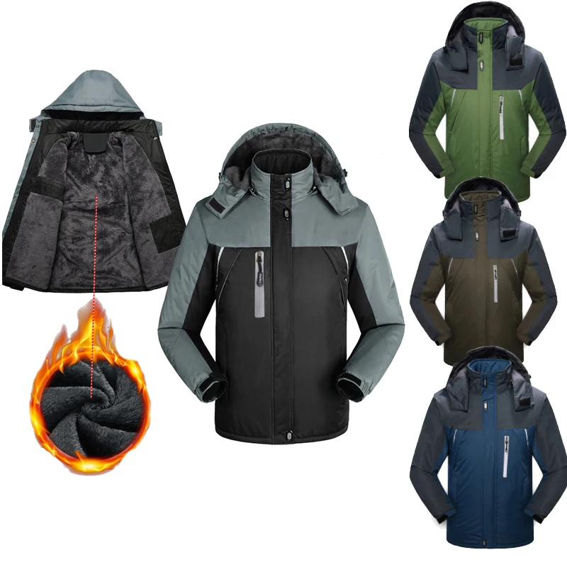 Waterproof Winter Jacket Men -20 Degree Thicken Warm Hooded Coat Fleece Man's Jackets Outwear Jaqueta