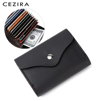 

CEZIR Fashion PU Leather Function 13 Card Holders Coin Purse ID Bank Card Wallet Business Card Case Men Women Passport Card Bag