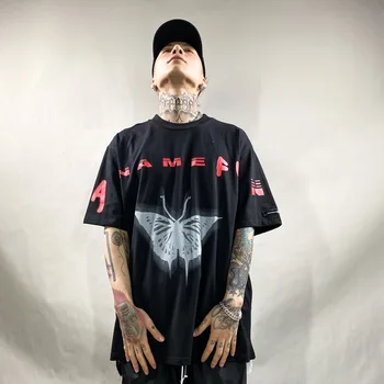 

UNCLEDONJM 2020 Summer Butterfly T shirt O-neck Men T shirt Loose Hip hop Tops Tees Streetwear Short Sleeve T shirts NF-NB31