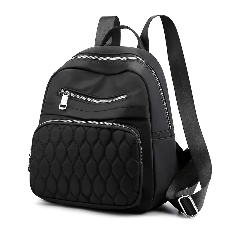 

Fashion Diamond Lattice Women Backpack 2019 Black female Bagpack Waterproof nylon Ladies Backbag Small Girls Travel Back Pack