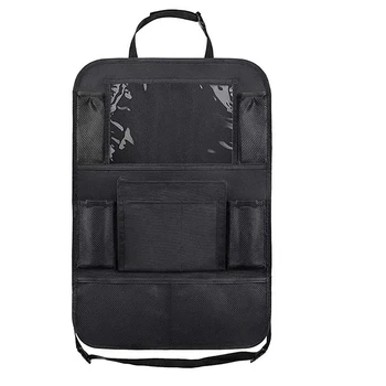 

Backseat Car Organizer Kick Mats Car Back Seat Protector with Tablet Storage Tissue Box 8 Storage Pockets