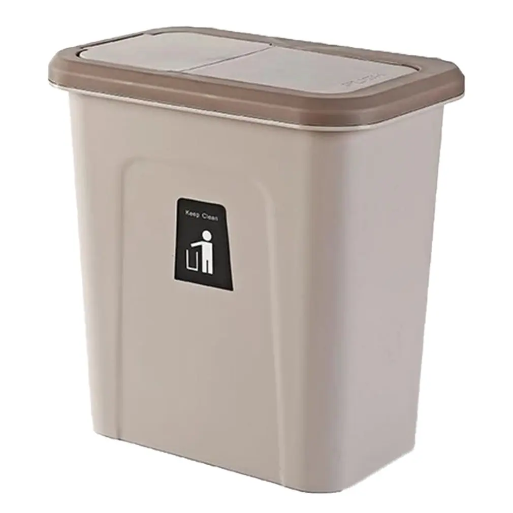 

Push Cover Wall-Mounted Trash Can Home Kitchen Cabinet Door Hanging Large Plastic Storage Sanitary Bucket