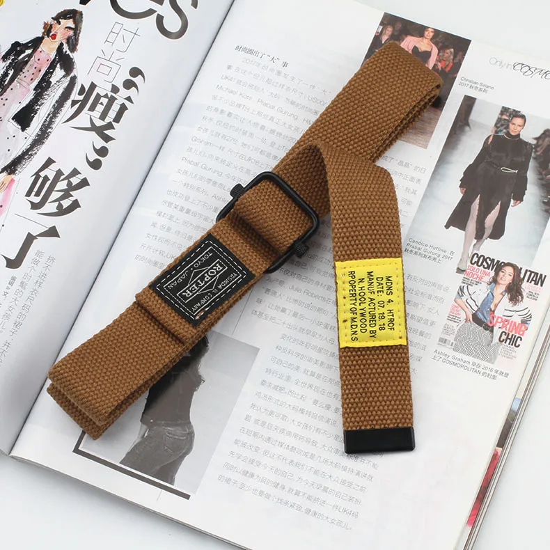 khaki ROPTER belt Модный женский красивый комбинезон, Холщовый пояс, женский корейский стиль, пояс унисекс, удлиненный пояс в стиле хип-хоп - Цвет: khaki ROPTER belt