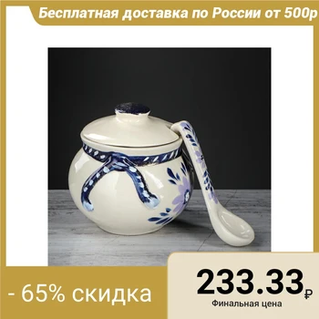 

Sugar bowl with spoon, 500 ml, painted
