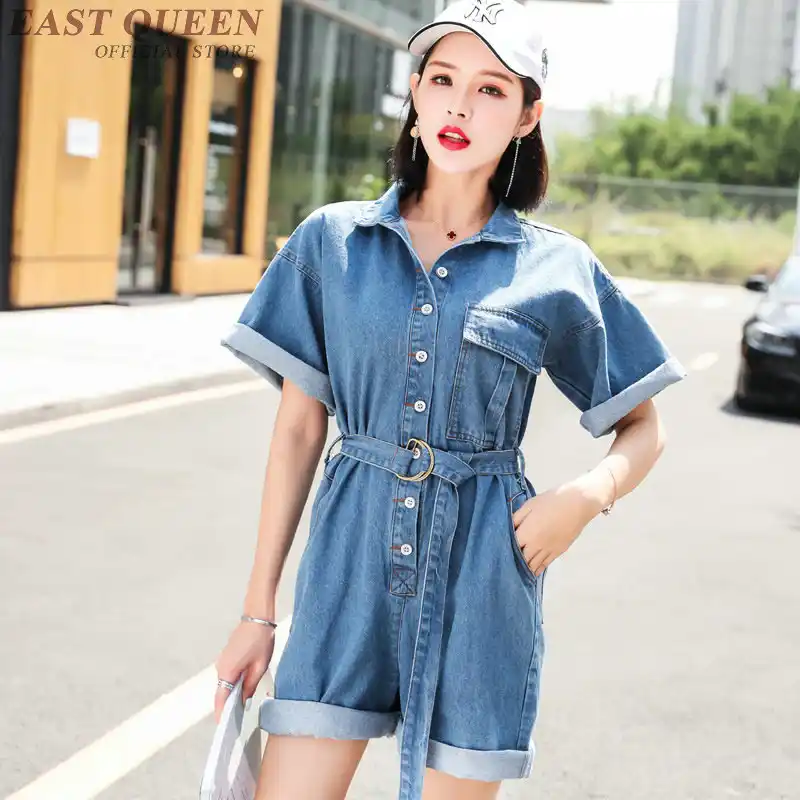 jean wide leg jumpsuit