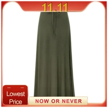 Женская длинная Однотонная юбка, повседневная, высокая эластичная талия, для похудения, для девушек, облегающая, облегающая, faldas mujer moda