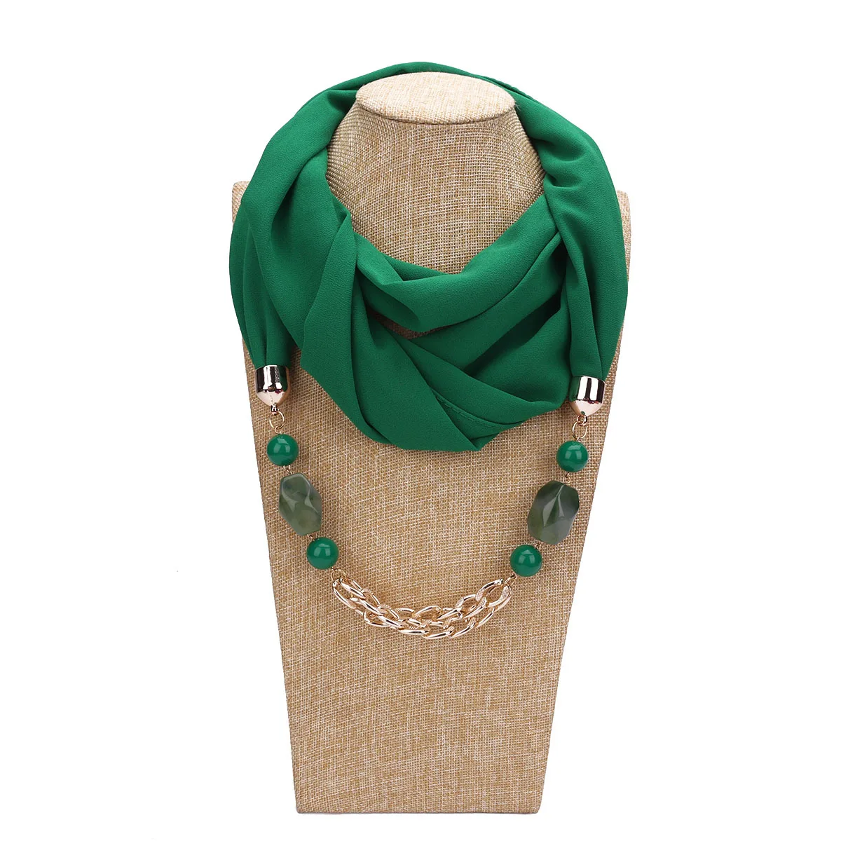 

Chiffon Pendant Necklace with round neck and sunscreen neck protector can wear decorative pendant scarf all the year round