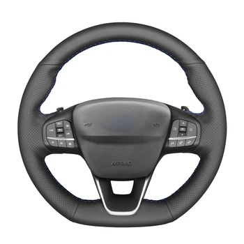 

Hand-stitched Black PU Artificial Leather Car Steering Wheel Cover for Ford Focus ST-Line Focus ST Fiesta ST-Line Fiesta ST
