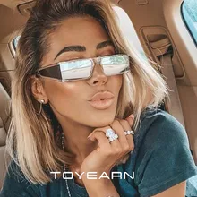 TOYEARN новые винтажные квадратные женские крупные солнцезащитные очки модные брендовые дизайнерские очки ретро зеркальные солнцезащитные очки для женщин UV400