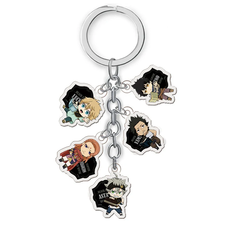 Japanese Anime Black Clover Keychain Cartoon Figure Car Key Chains Holder Keyrings Best Friend Graduation Christmas Day Gift