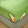 Bonenjoy Queen Fitted Sheet King Size With Elastic Bed Cover For Double Bed Avocado Pattern Mattress Covers(no pillowcase) 5