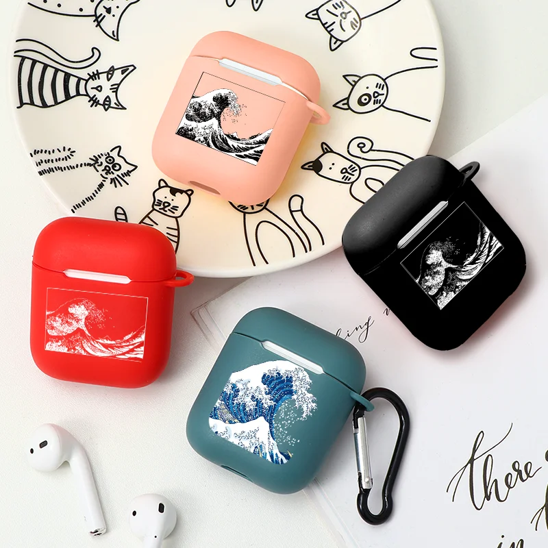 The Great Wave off Kanagawa Soft Cases For Airpods 1 2 Wireless Headphone Earphone Case For Airpods 2 Headphone Protection Cover