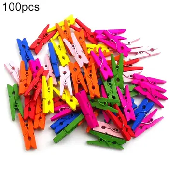 

100Pcs Mini Natural Wooden Clips for Photo Clips Wooden Clothespin DIY Craft Postcard Photo Clip Home Party Wedding Decorations