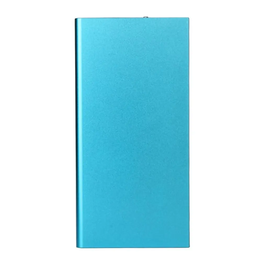 BLUE 20000mAh Мини Портативный банк питания легкий двойной USB внешний аккумулятор зарядное устройство резервного питания с светодиодный свет для телефона - Цвет: BLUE