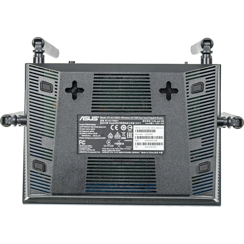 Роутер беспроводной Asus RT-AC1200G+ AC1200 10/100/1000BASE-TX/4G ready черный