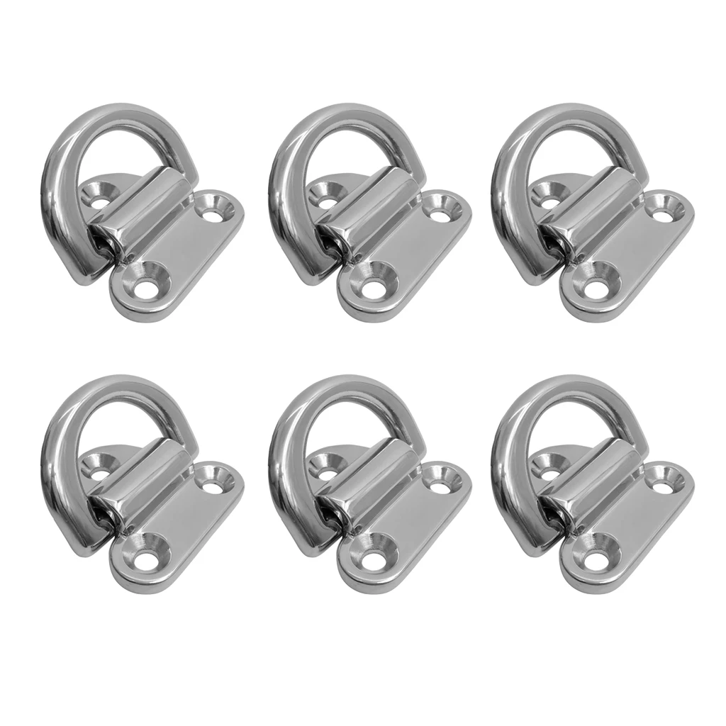 6x морское 1/4 дюймовое d-образное кольцо с фиксацией анкерного Скоба-нержавеющая сталь 316-3 крепления точек