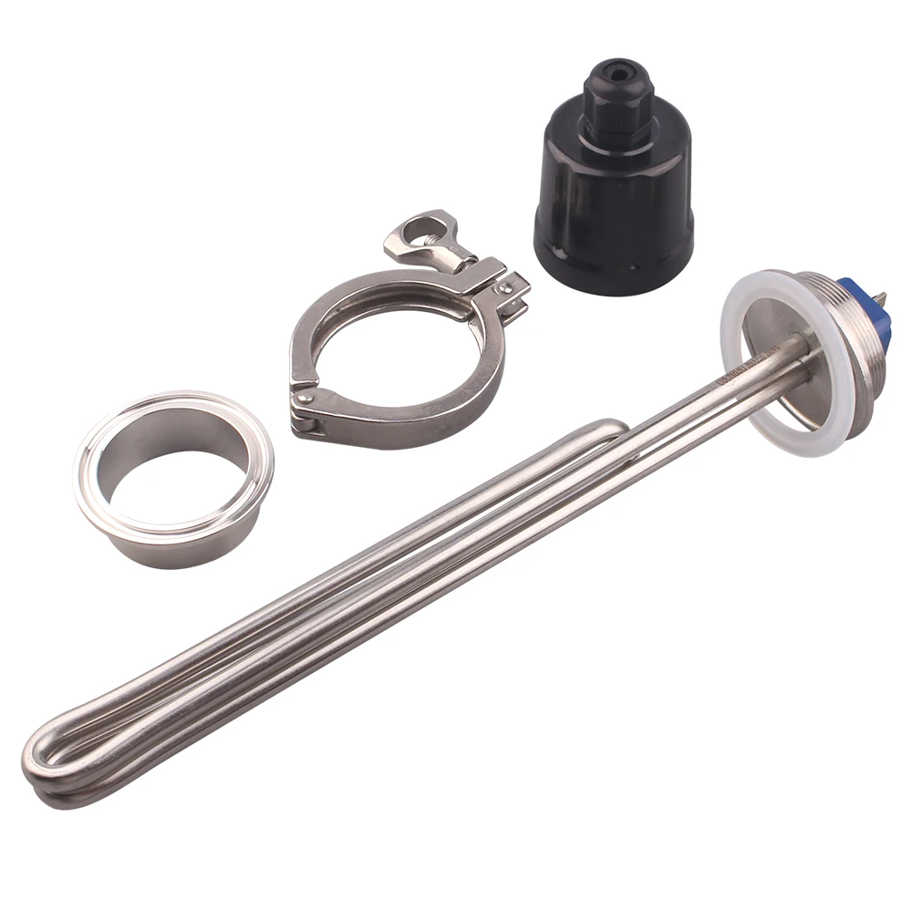 

DERNORD 240v 2.5KW/3.5KW/4.5KW/5.5KW 2 Tri-clamp OD64mm SUS304 Electric Immersion Water Heating Element with Clamp & Ferrule