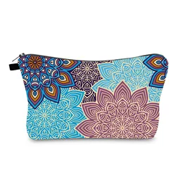 Mandala Lotus Cosmetic Bag Mandala Makeup Bags Lotus Print Purses Flower Makeup Bag Organizer Minimalist Bags Organizer