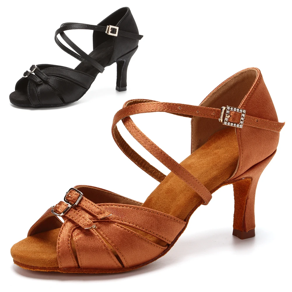 Dance Shoes DKZSYIM Latin Dance Shoes Women Ballroom Pole Dance Shoes Salsa Modern Tango High Heel Latin Adjustable For Girls Ladies
