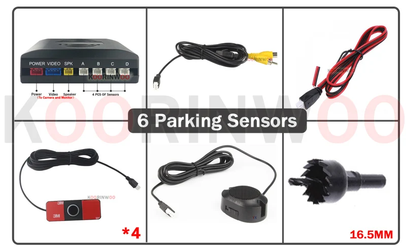 Koorinwoo 16,5 мм Автомобильный датчик парковки двухъядерный Видеосистема изображение парктроник jalousie зеркало заднего вида радар для автомобиля