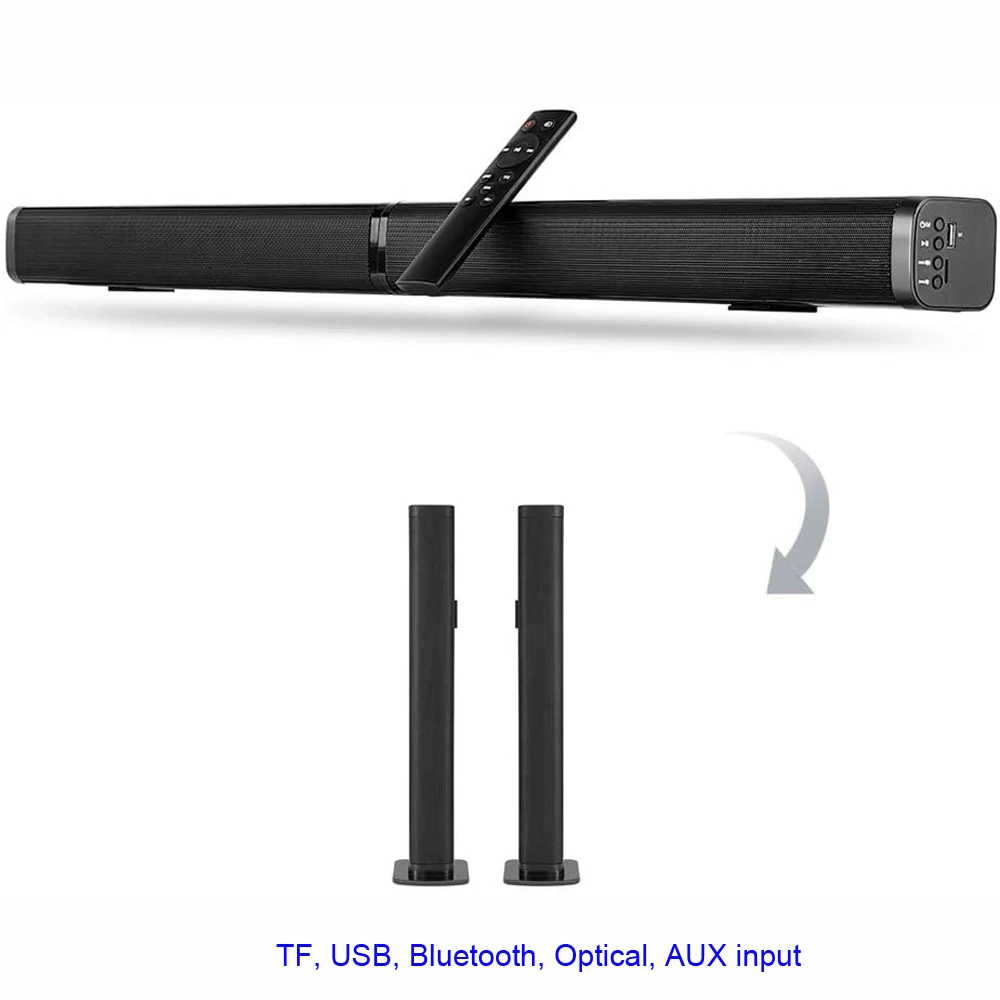 Ultra Slim Detachable Bluetooth Tv Sound Bar 37 Inch Wireles Speaker Builtin Subwoofer Soundbar