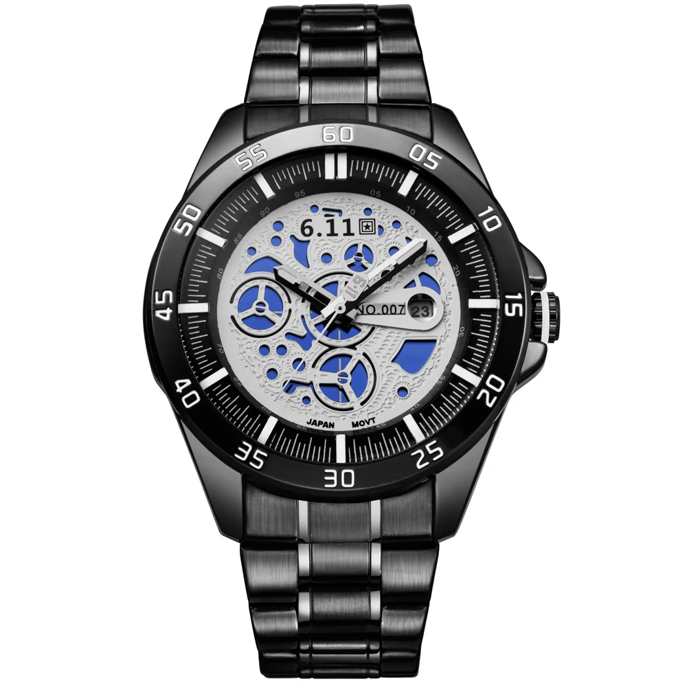

Fashion No-007 Light Waterproof Energy Saving Environmentally Friendly Calendar Opto-electronic Watch Watch Men Steel Watch
