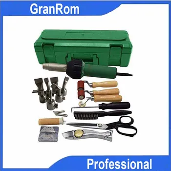 Online 1600W Professional PVC Roofing Welding Tools Heat Gun Kit Plastic Welder Hot Air Weld Gun With Roofing Seam Rollers Seam Tester