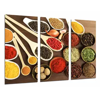 

Decoration Colorful Spices in Spoons, photo print on wood, modern picture decorative 26899