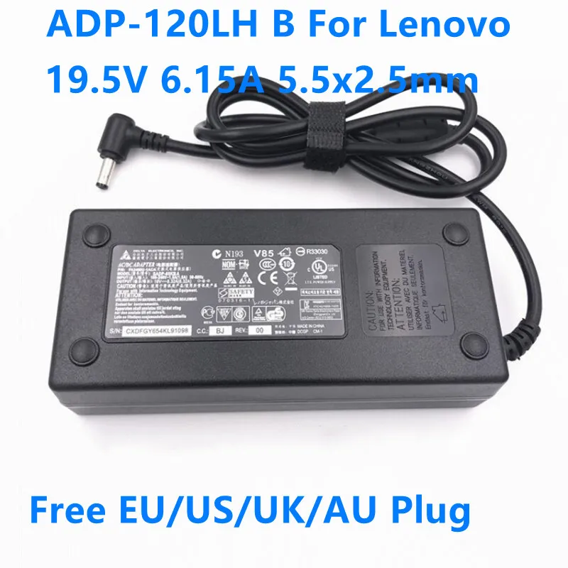 Original 19,5 V 6.15A 120W 5,5x2,5mm adaptador de CA para Lenovo IdeaPad G480 Y500 Y510 Y530 Y560 Y570 Y710 portátil cargador de fuente de alimentación