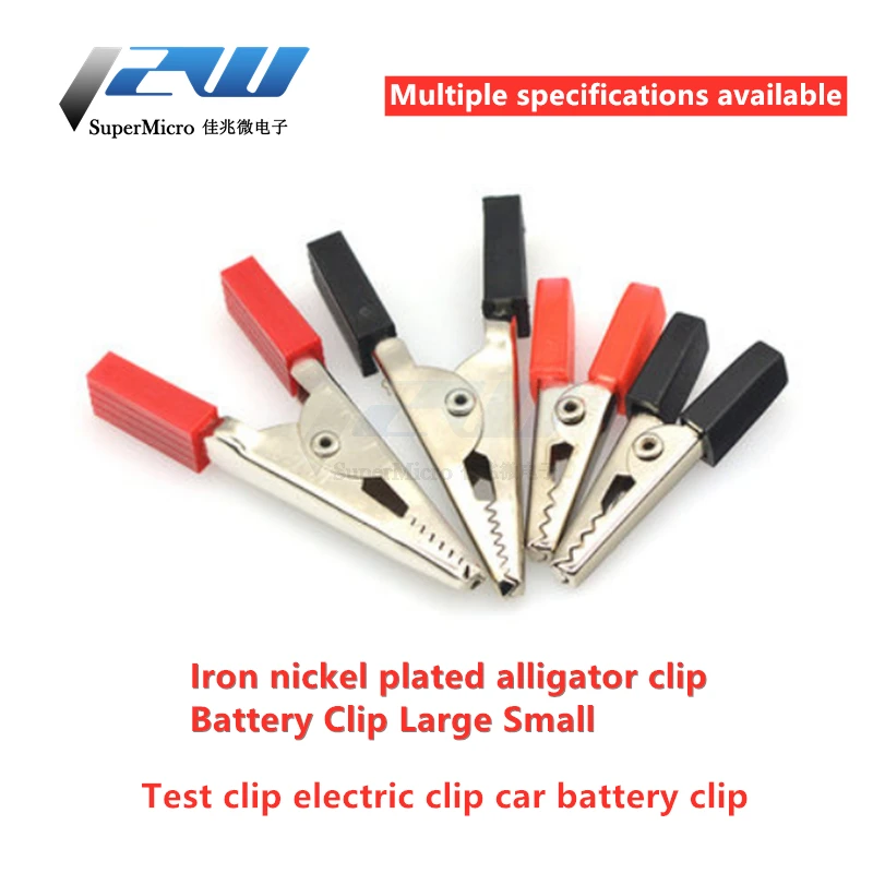 Alligator Clips Test Clip 10pcs/lot Insulated Crocodile Clips Plastic Handle Cable Lead 3/5mm Length
