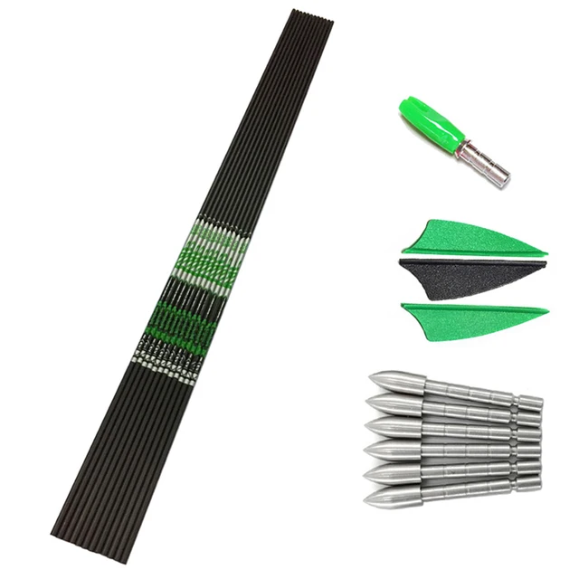  US $55.63 Archery Spine 1100 Carbon Arrow Shafts Vanes nock Points Compound Recurve Longb