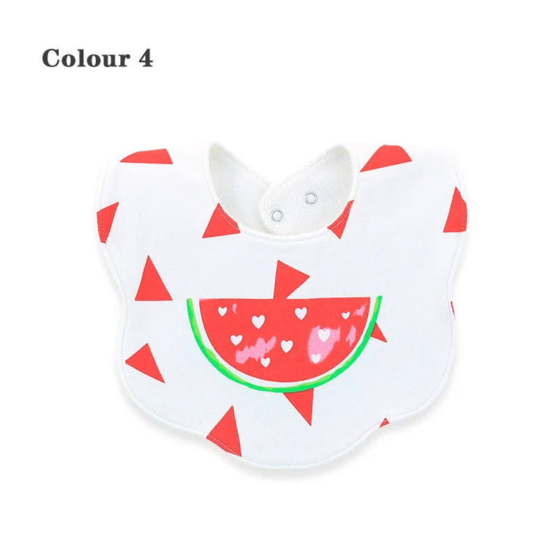 Color4 Printed Baby Cotton Bandana Bib Newborn Boy Girl Cartoon Circular Burp Cloth Absorbent Bib Waterproof Newborn Double Layer Towel - Цвет: Color4