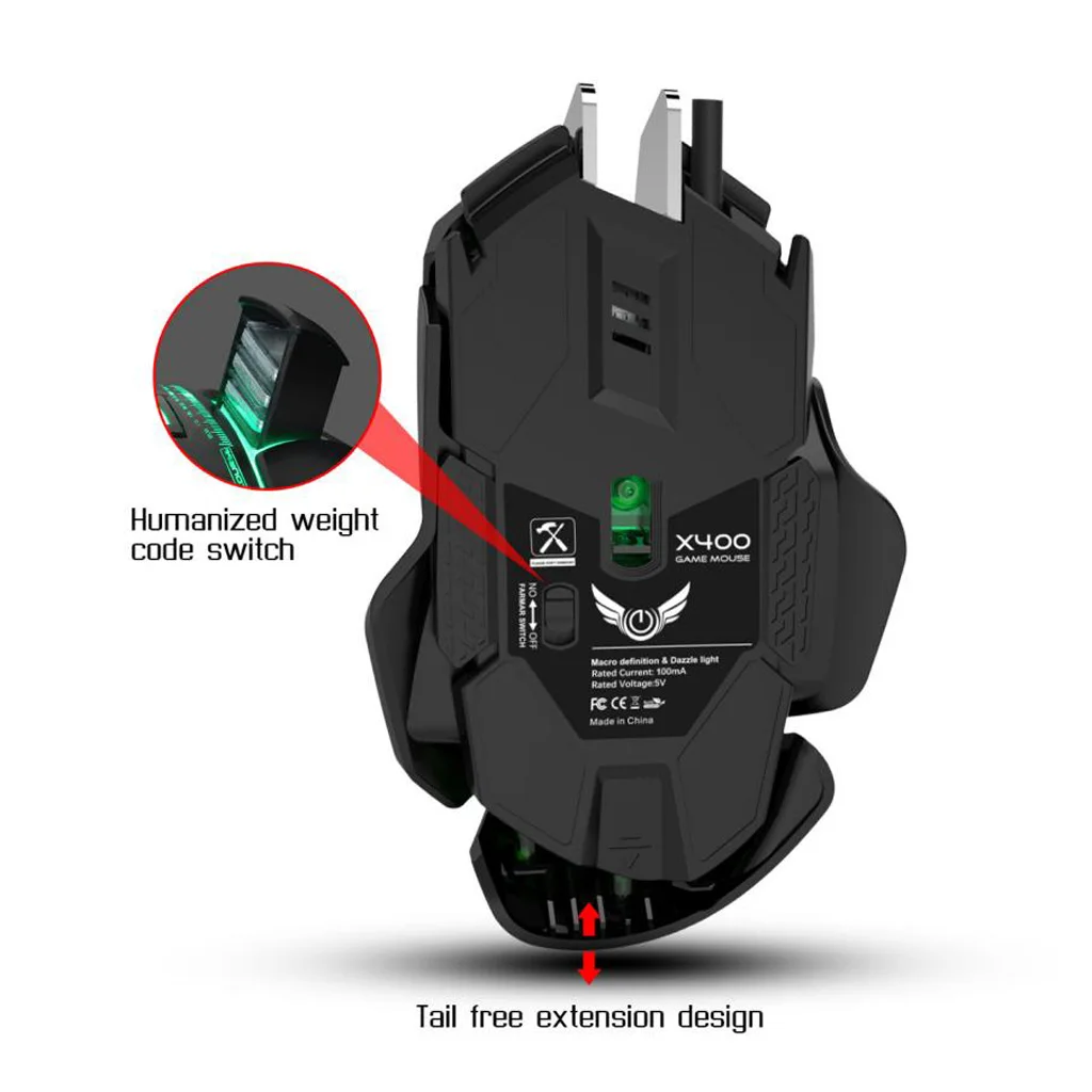 Mouse and Mousepad Combo 11 Programmable Buttons and 4 Adjustable DPI Gaming Mouse For Computer Laptop PC With Mouse Pad