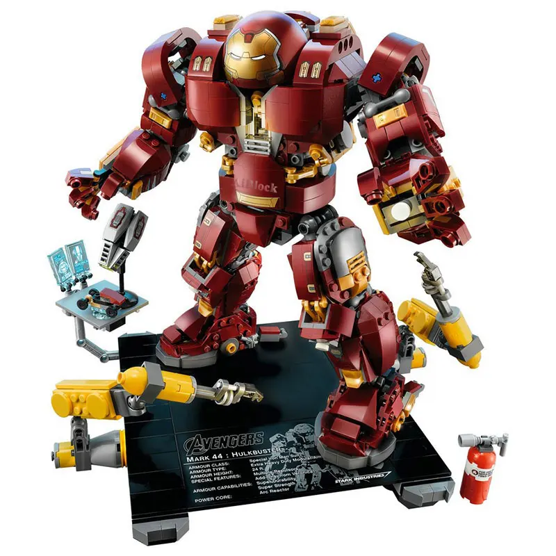 

Iron Man Hulkbuster lepining Marvel Ironman Avengers Super Heroes Model Building Blocks Boys Birthday Gifts Children Toys